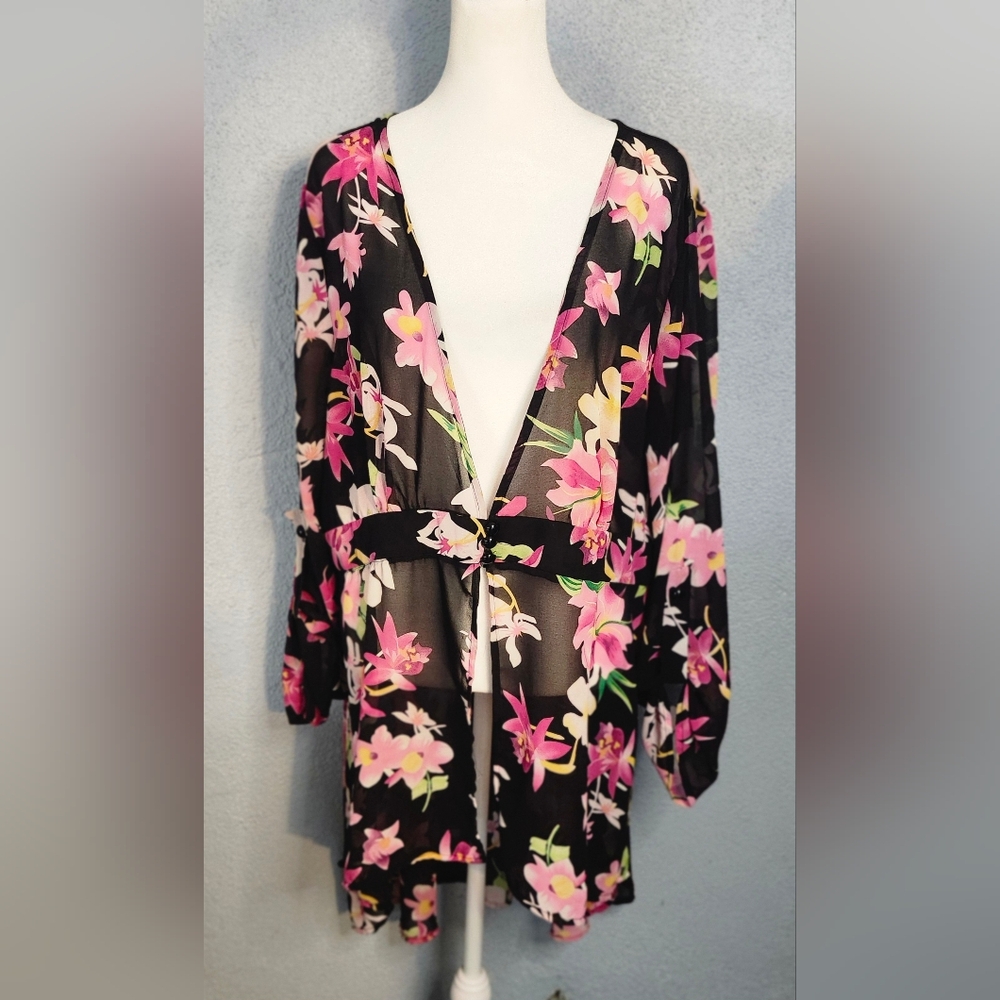 Floral Sheer Kimono Overlay